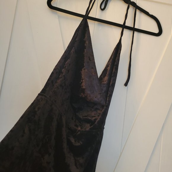 Cotton Candy LA DollsKill Black Crushed Velvet Cowl Neck Mini Skirt - Picture 3 of 5